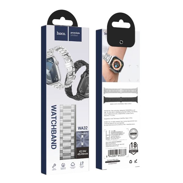 hoco. iWatch WA32 Grand series five-bead steel strap 38/40/41mm - silver