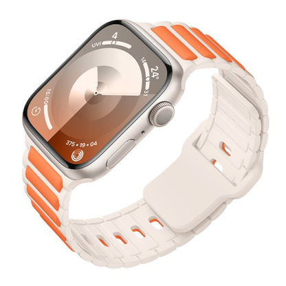 hoco. iWatch WA31 Flexible series two-color silicone strap 38/40/41mm - starlight with orange