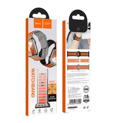hoco. iWatch WA31 Flexible series two-color silicone strap 38/40/41mm - black with orange