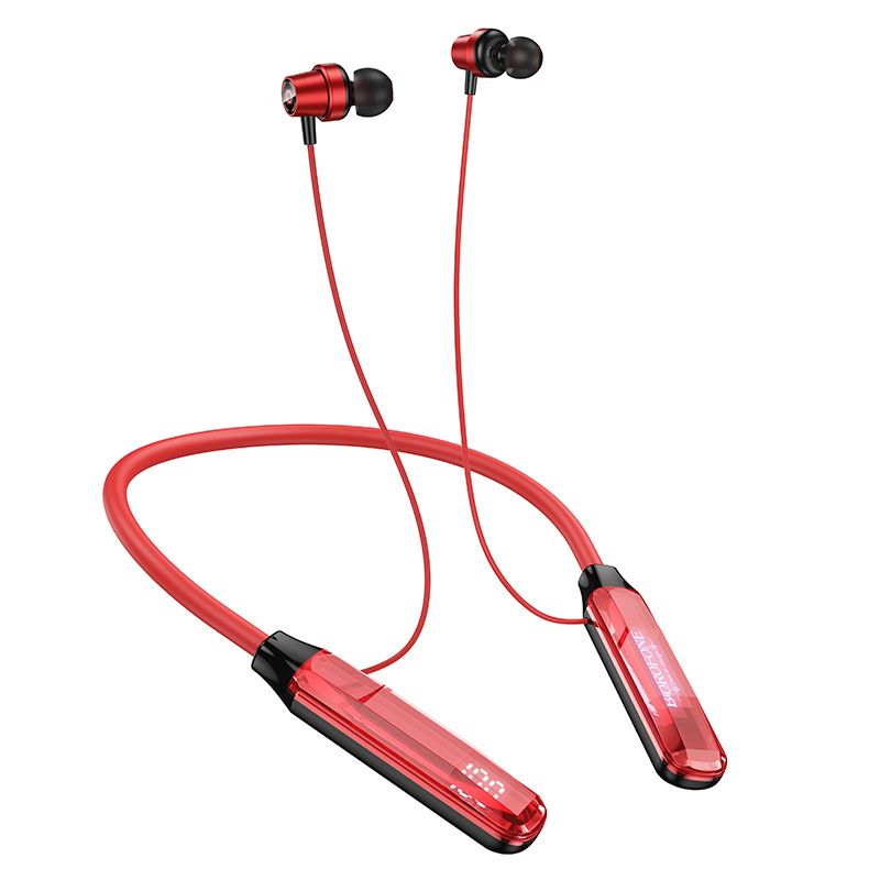 BOROFONE BE69 Crystal flash neck-mounted BT earphones - crystal red