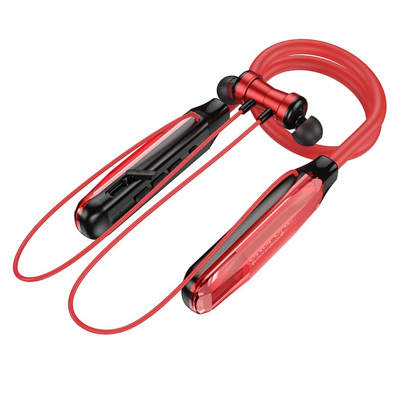 BOROFONE BE69 Crystal flash neck-mounted BT earphones - crystal red