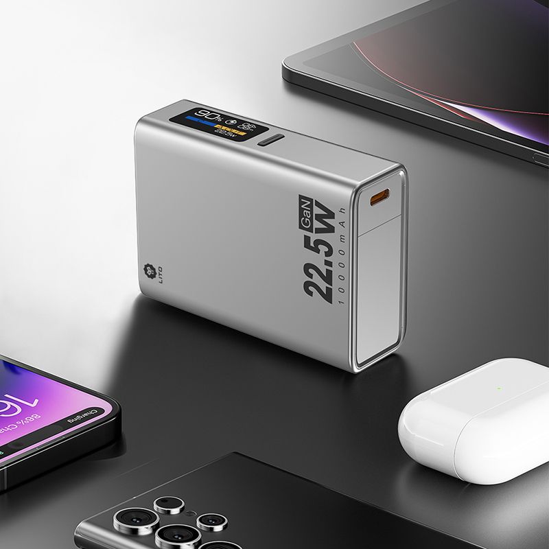 LITO LP05 GaN 10000mAh 22.5W Power Bank with LED display - Black