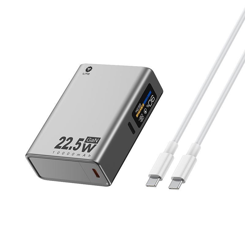 LITO LP05 GaN 10000mAh 22.5W Power Bank with LED display - Black