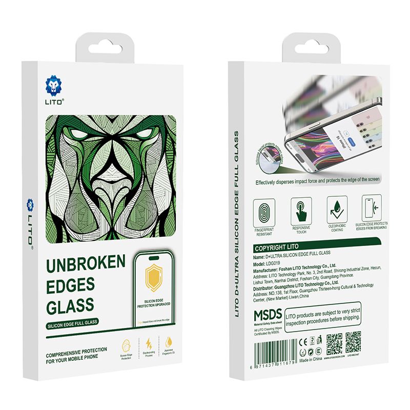 iPhone 13 / 13 Pro / 14 / 16e LITO LDG019 D Ultra Silicone Edge Clear Full Glass - Clear