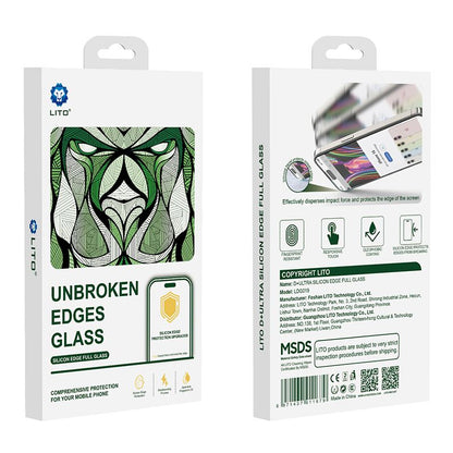 iPhone 13 / 13 Pro / 14 / 16e LITO LDG019 D Ultra Silicone Edge Clear Full Glass - Clear
