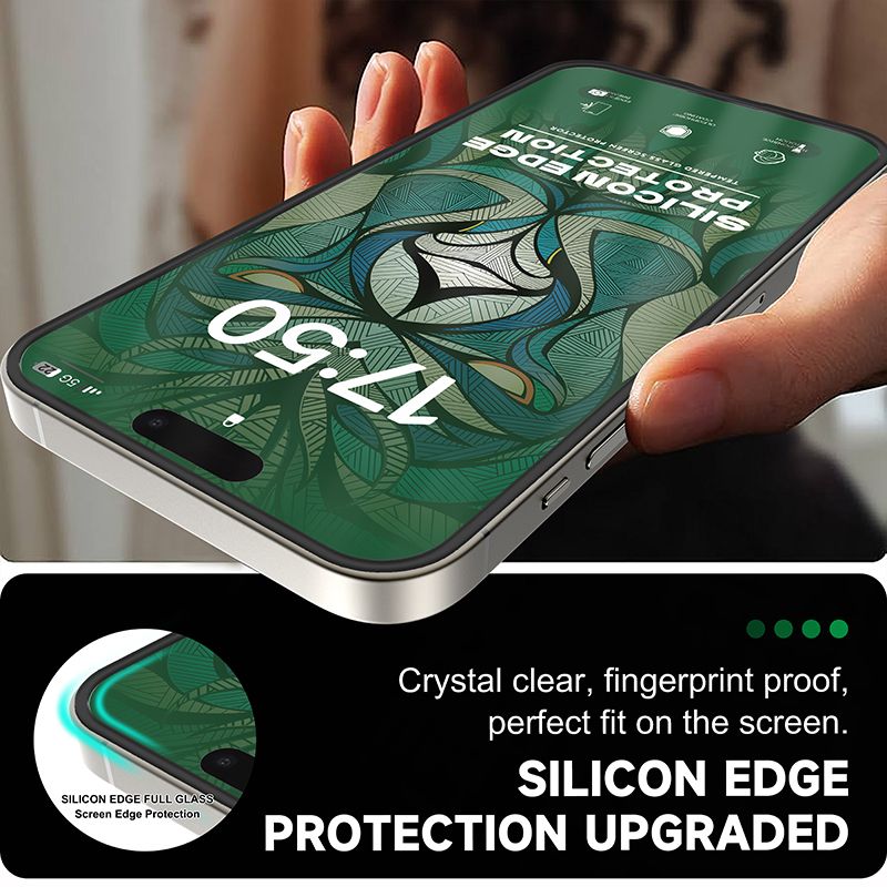 iPhone 13 / 13 Pro / 14 / 16e LITO LDG019 D Ultra Silicone Edge Clear Full Glass - Clear