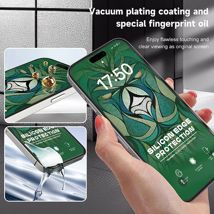 iPhone 15 Plus LITO LDG019 D+ Ultra Silicone Edge Clear Full Glass - Black