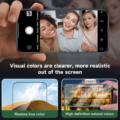 iPhone 15 Pro Max LITO LDG019 D+ Ultra Silicone Edge Clear Full Glass - Black