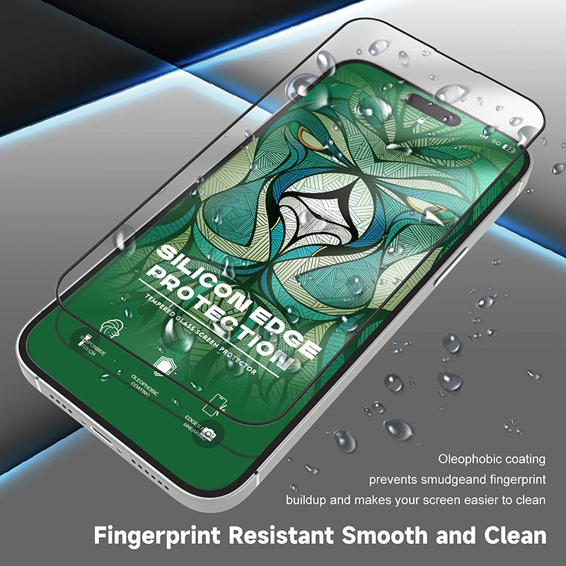 iPhone 13 / 13 Pro / 14 / 16e LITO LDG019 D Ultra Silicone Edge Clear Full Glass - Clear