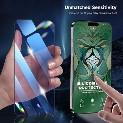 iPhone 15 Pro LITO LDG019 D+ Ultra Silicone Edge Clear Full Glass - Black (Copy)