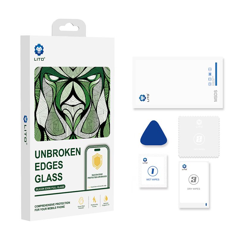 iPhone 15 Plus LITO LDG019 D+ Ultra Silicone Edge Clear Full Glass - Black