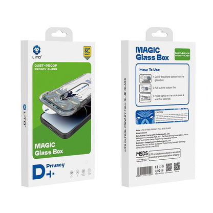 iPhone 13 / 13 Pro / 14 / 16e LITO LT - D10 D Privacy Full Glass With Tools - Black