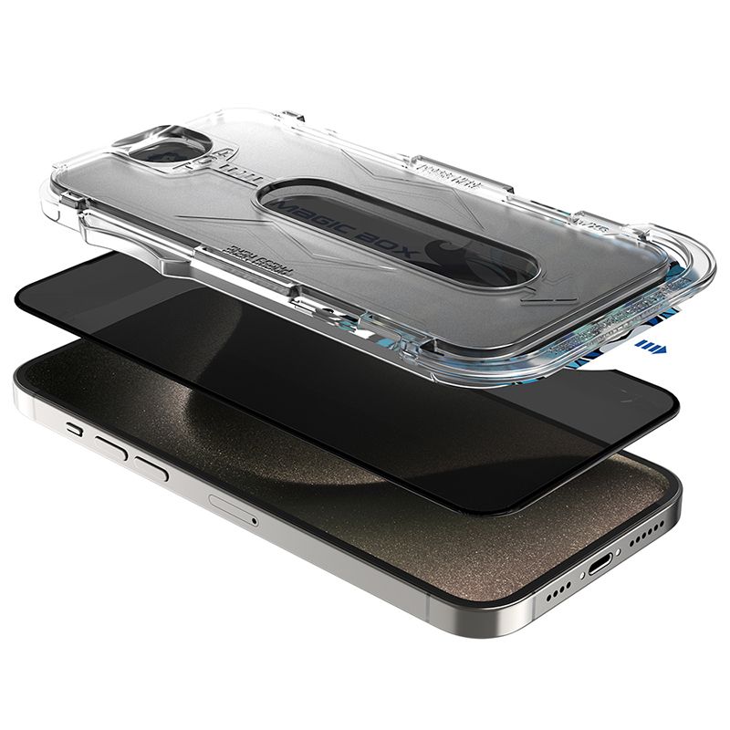 iPhone 13 / 13 Pro / 14 / 16e LITO LT - D10 D Privacy Full Glass With Tools - Black