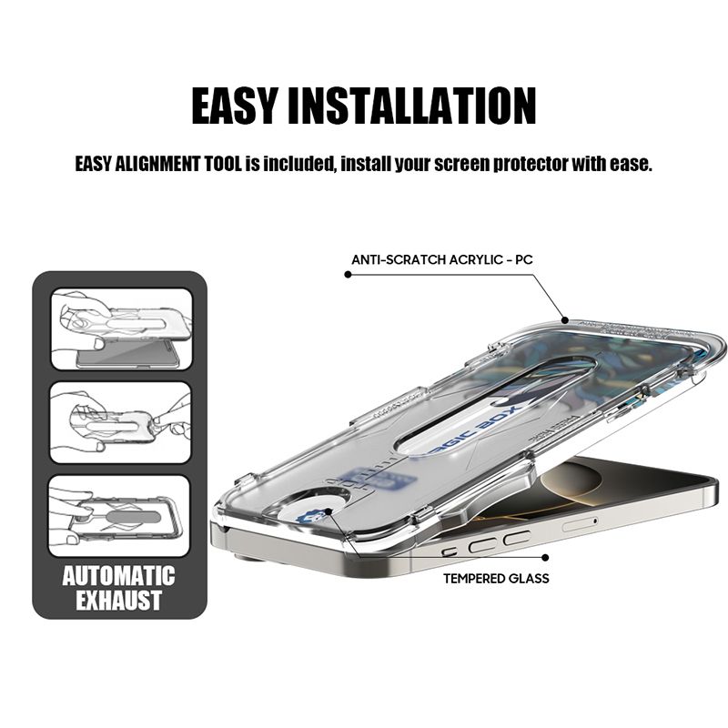 iPhone 16 LITO D11 D Matte Full Glass With Tools ESD - Black