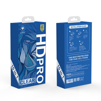 **10pcs/box** - iPhone 17 Pro Max LITO D13 HD PRO Clear Full Glass Full Glue-ESD Glue - Black