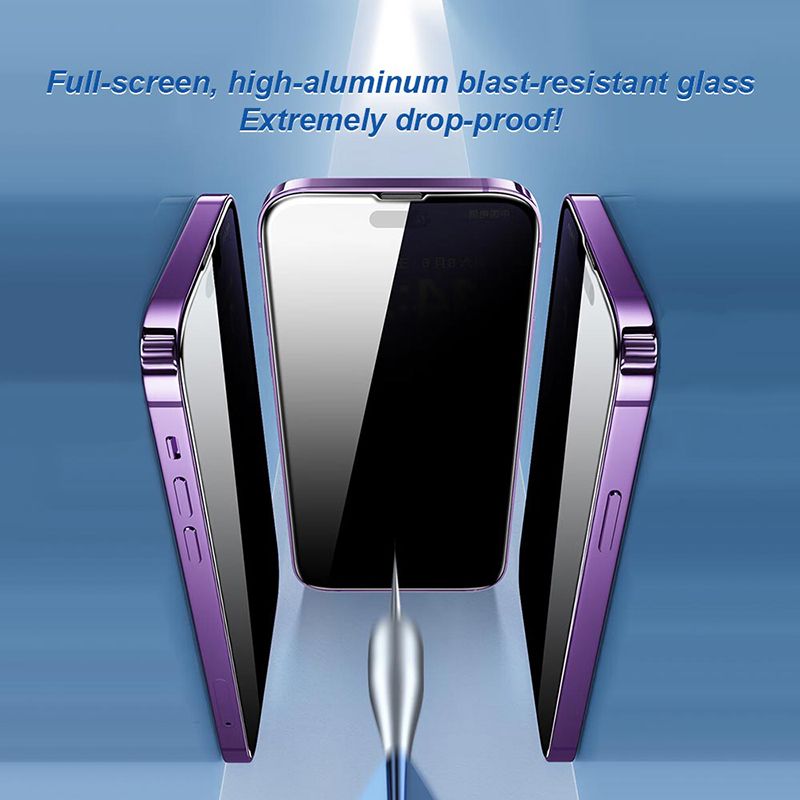 iPhone 13 / 13 Pro / 14 / 16e LITO LT - D15 HD PRO Privacy Full Glass Full Glue-ESD Glue - Black