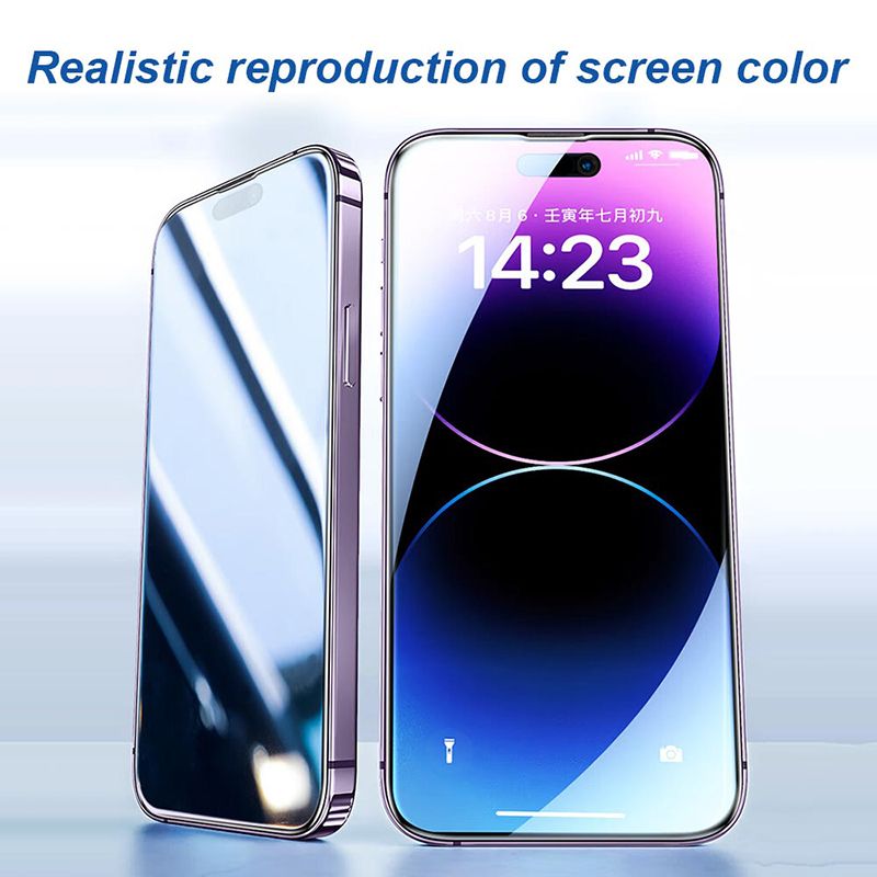 iPhone 13 / 13 Pro / 14 / 16e LITO LT - D15 HD PRO Privacy Full Glass Full Glue-ESD Glue - Black