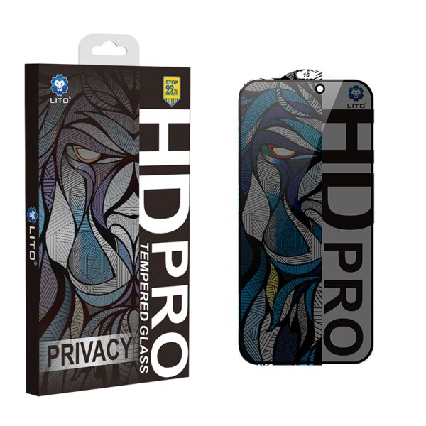 *Priority reserve-Ships early Sep*iPhone 17 Pro LITO D16 HD PRO Privacy Full Glass Full Glue-ESD Glue - Black