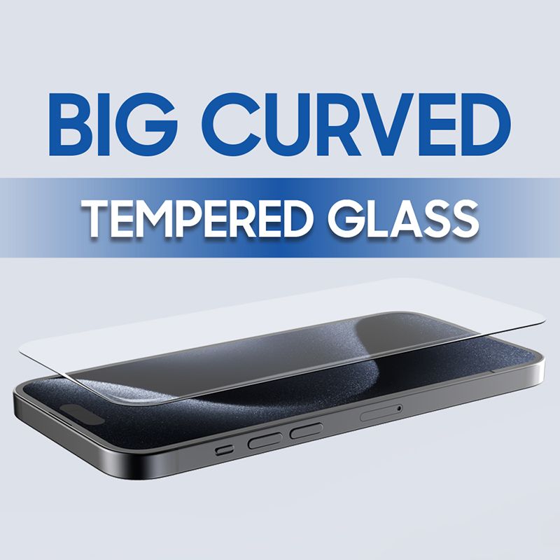 iPhone 16 LITO D19 Big curved 0.4mm Full Tempered Glass Screen Protector - Clear