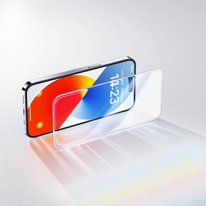 iPhone 16 LITO D19 Big curved 0.4mm Full Tempered Glass Screen Protector - Clear