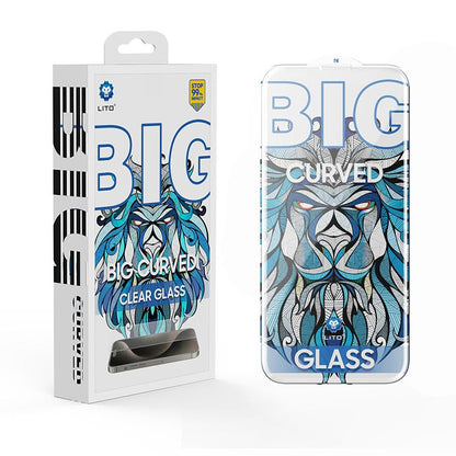 iPhone 16 LITO D19 Big curved 0.4mm Full Tempered Glass Screen Protector - Clear