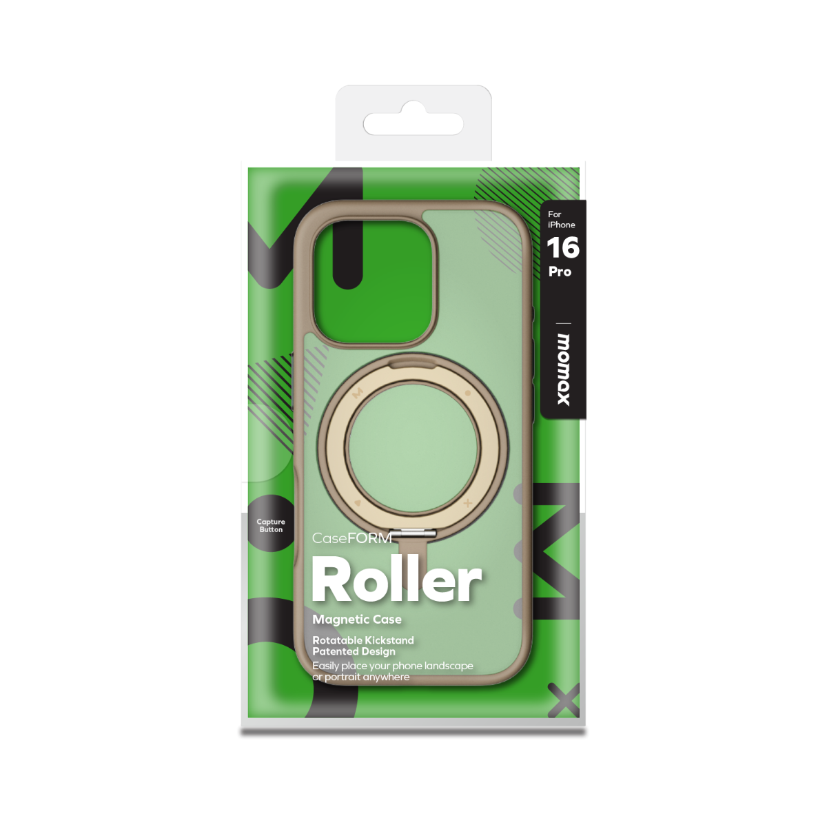 iPhone 16 Pro Momax Roller Mag Case (MagSafe Compatible) - Gold