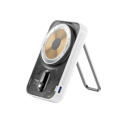 Momax 1-power flow pro 10000mah Mag Wireless Battery Pack Stand (MagSafe Compatible) - White