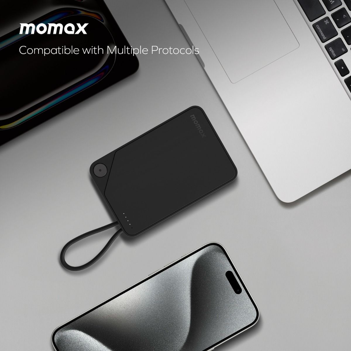 Momax 1-POWER 10000mah power bank with cable - Black