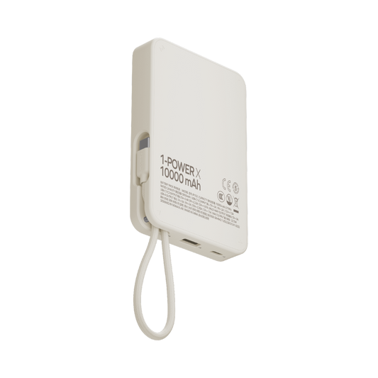 Momax 1-POWER 10000mah power bank with cable - White
