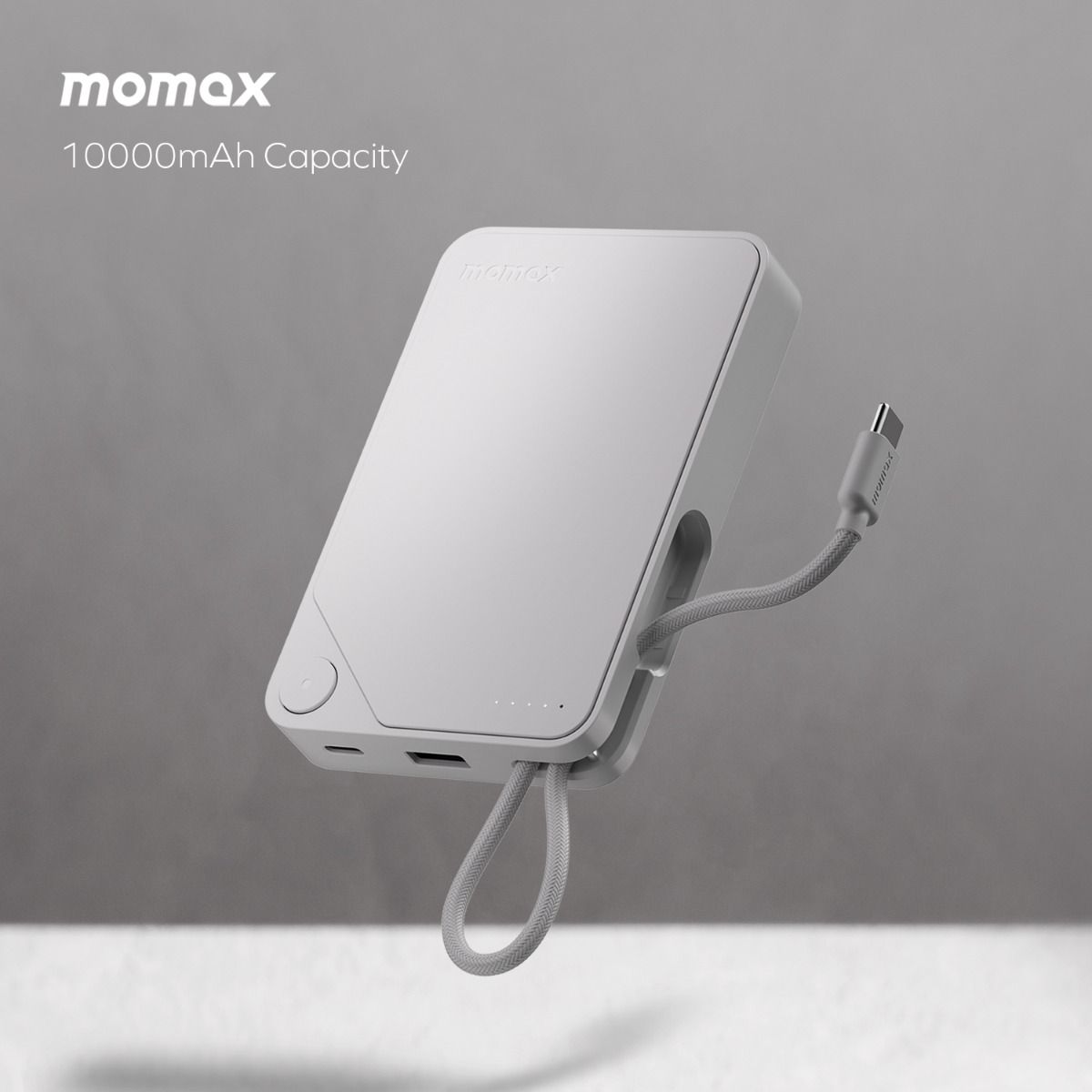Momax 1-POWER 10000mah power bank with cable - White