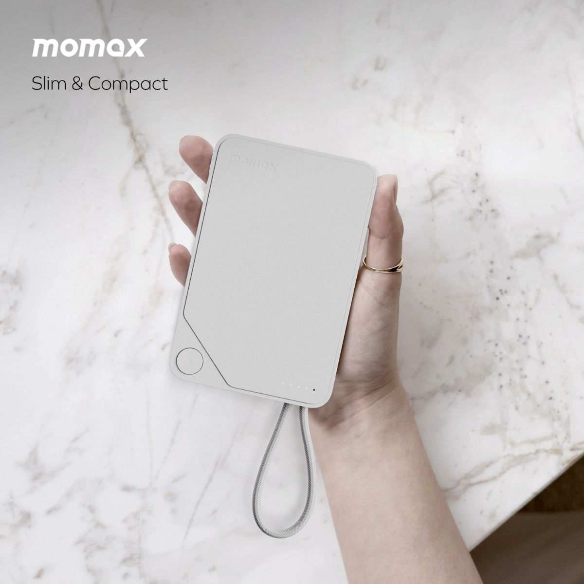 Momax 1-POWER 10000mah power bank with cable - White