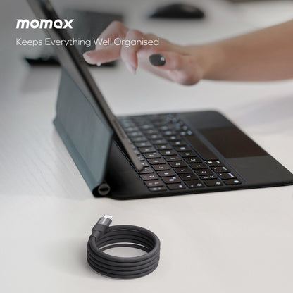 Momax Mag.Link Magnetic USB-A to USB-C cable 66w - Black