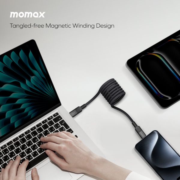 Momax Mag.Link Magnetic USB-C to USB-C cable 60w 1M - Black