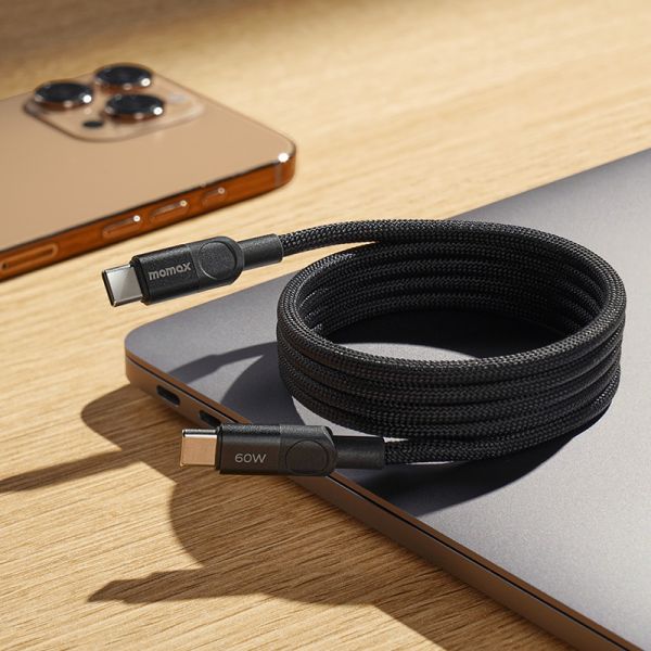 Momax Mag.Link Magnetic USB-C to USB-C cable 60w 1M - Black