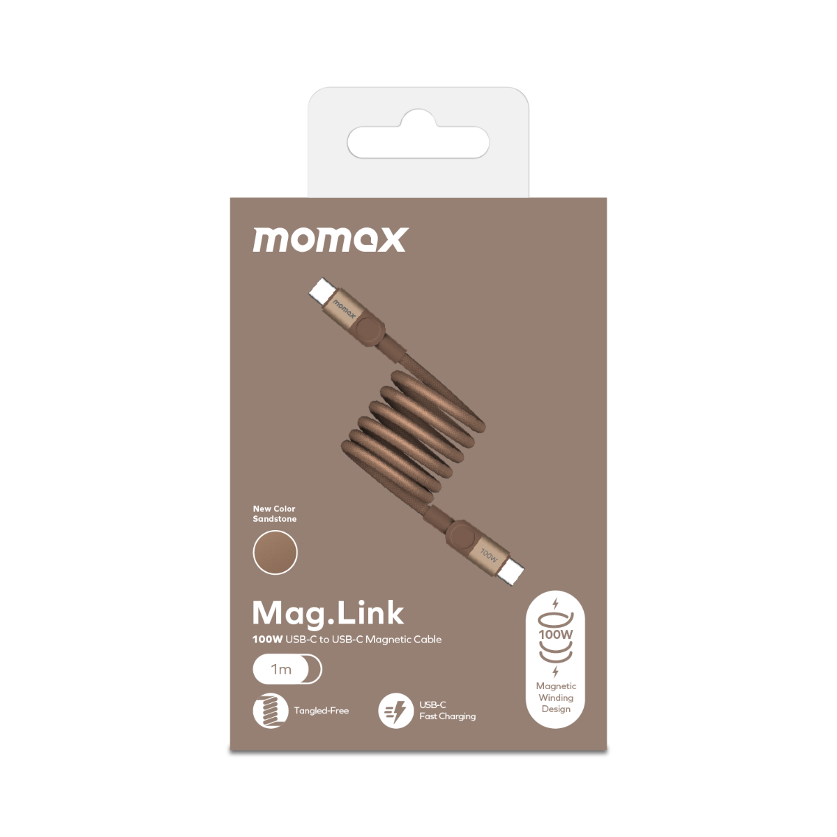 Momax Mag.Link Magnetic USB-C to USB-C cable 100w 1M - Gold