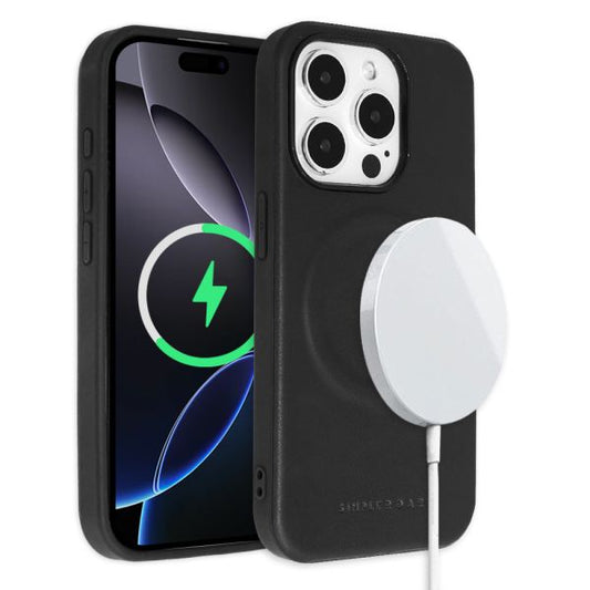 iPhone 16 Pro Simply Roar Modern Mag Leather Case (Magnetic Compatible) - Black