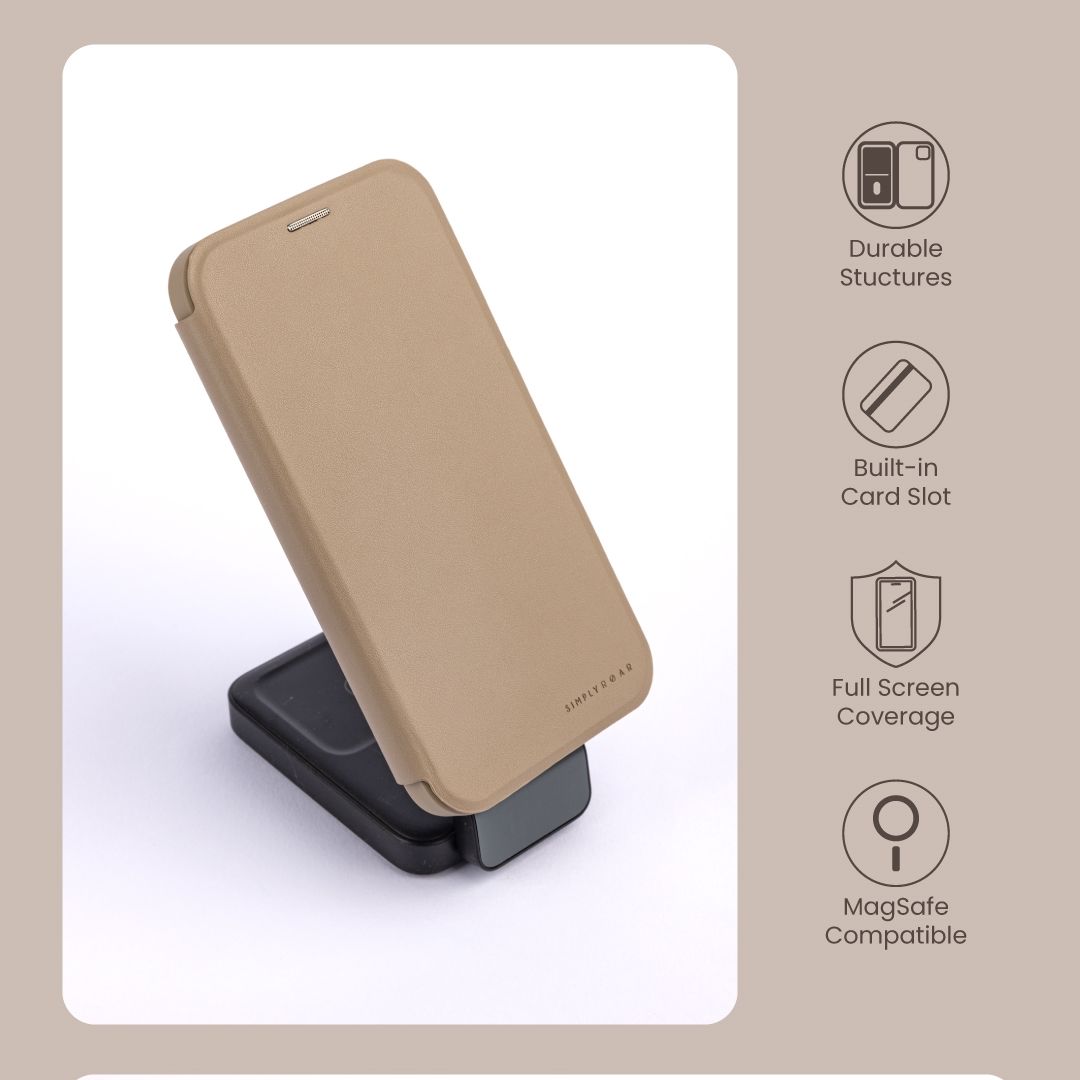 iPhone 16e Simply Roar MAG Diary (MagSafe Compatible) - Black