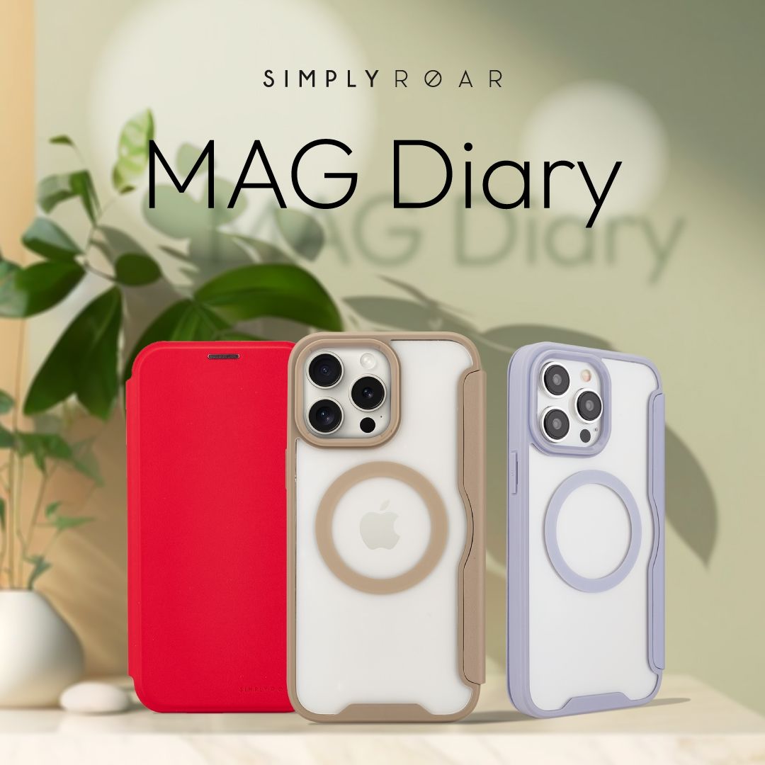 iPhone 16 Simply Roar MAG Diary (MagSafe Compatible) - Red
