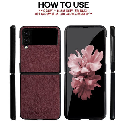 Samsung Galaxy Z Flip 6 / 7 FE Simply Roar Leather Hard Case - Red