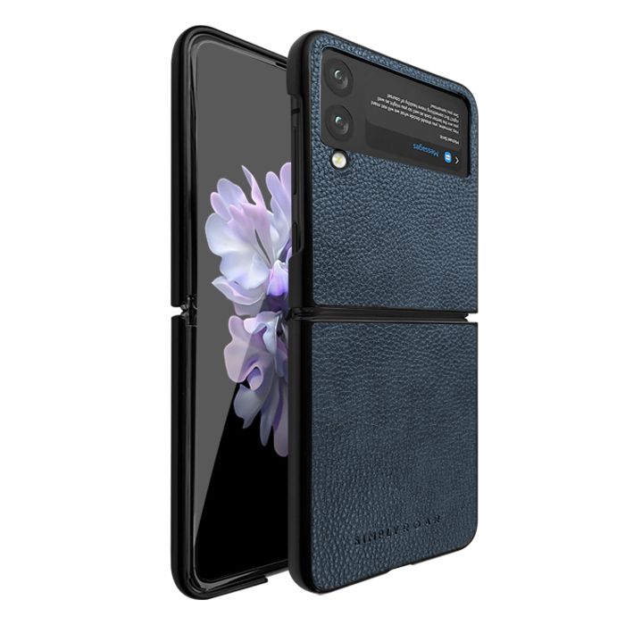 Samsung Galaxy Z Flip 6 / 7 FE Simply Roar Leather Hard Case - Blue