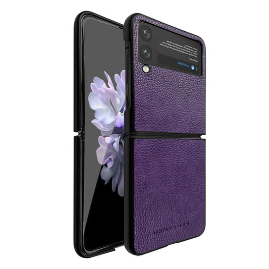 Samsung Galaxy Z Flip 6 / 7 FE Simply Roar Leather Hard Case - Purple