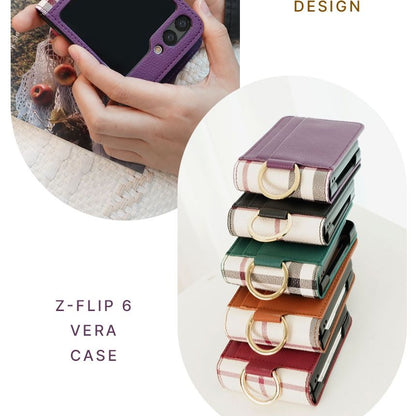 Samsung Galaxy Z Flip 6 / 7 FE Simply Roar Vera Leather Case - Wine