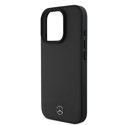 iPhone 16 Pro Mercedes-Benz HC TEXTURED AND PLAIN LEATHER (MagSafe Compatible) - Black