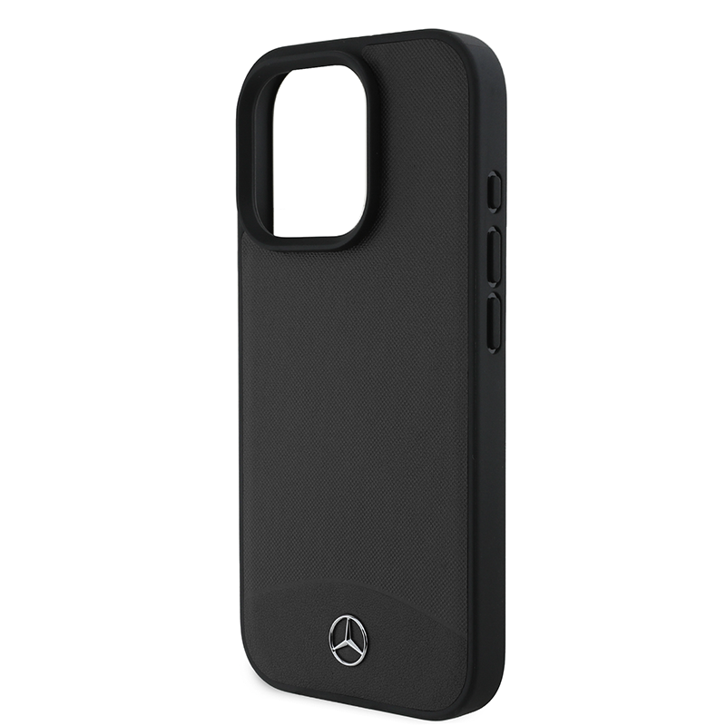 iPhone 16 Pro Max Mercedes-Benz HC TEXTURED AND PLAIN LEATHER (MagSafe Compatible) - Black