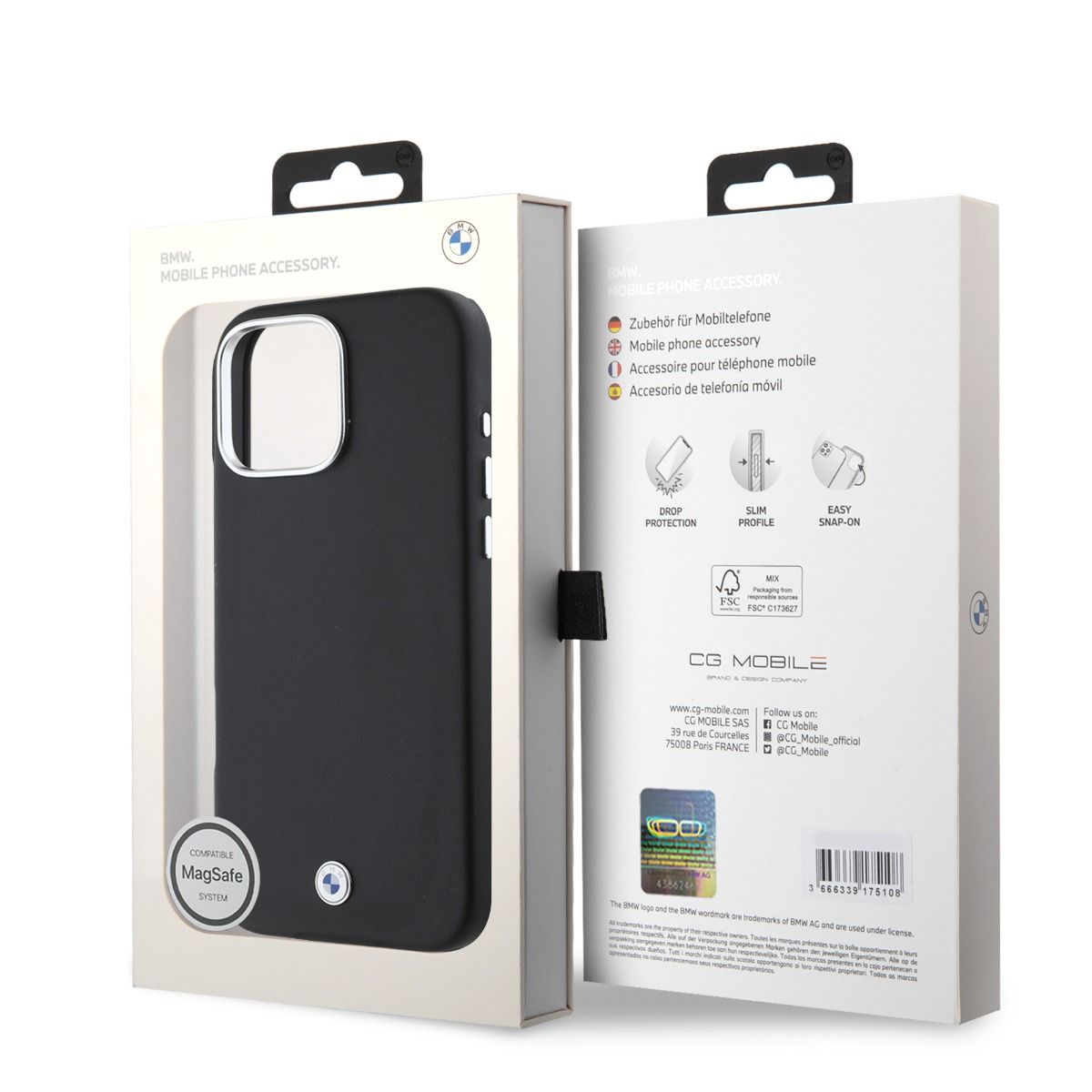 iPhone 16 Pro BMW HC SIGN PU FULL WRAPPED METAL (MagSafe Compatible) - Navy