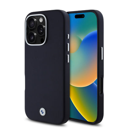 iPhone 16 Pro Max BMW HC SIGN PU FULL WRAPPED METAL (MagSafe Compatible) - Navy