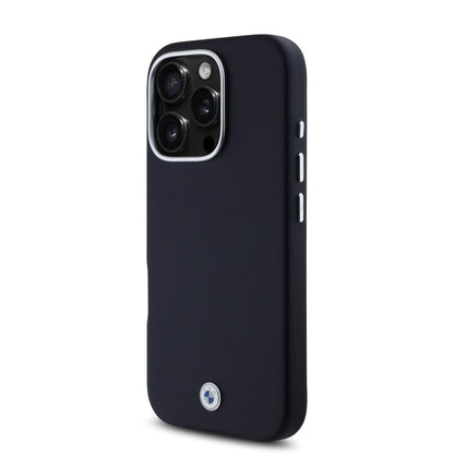 iPhone 16 Pro Max BMW HC SIGN PU FULL WRAPPED METAL (MagSafe Compatible) - Navy
