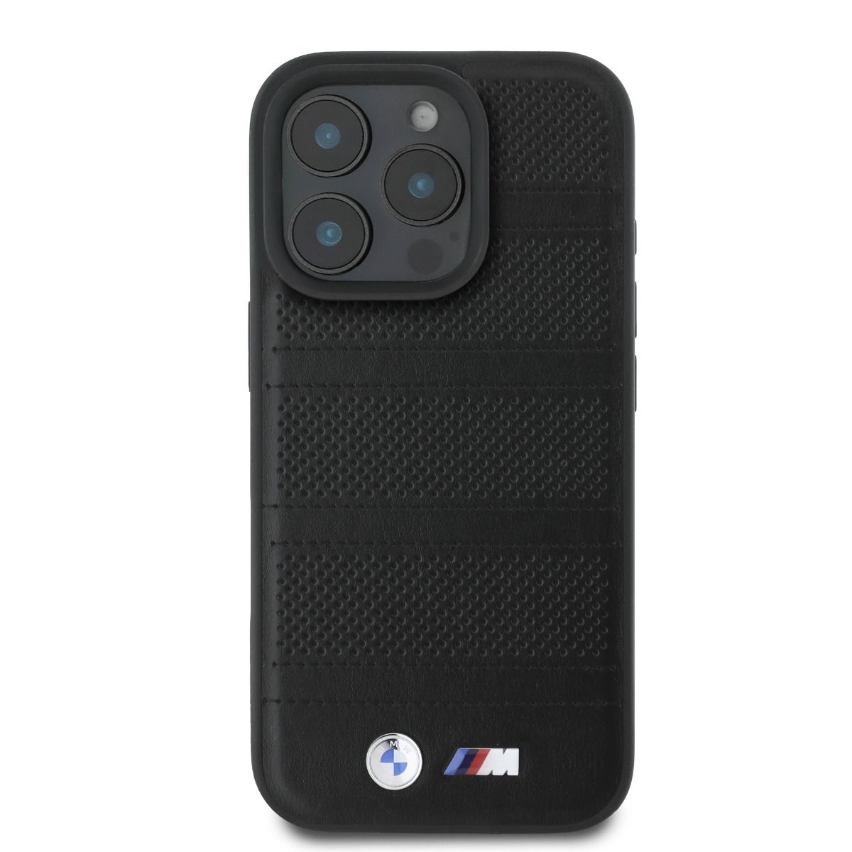 iPhone 16 Pro Max BMW HC M PU PERFORATED AND STITCHED LINES (MagSafe Compatible) - Black