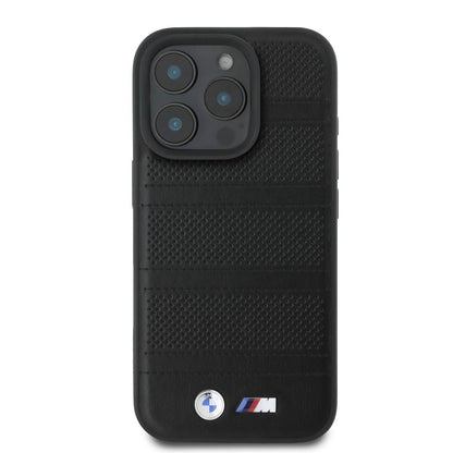 iPhone 16 Pro Max BMW HC M PU PERFORATED AND STITCHED LINES (MagSafe Compatible) - Black