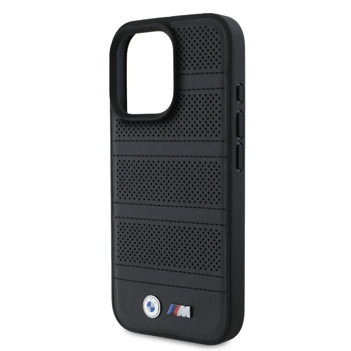iPhone 16 Pro Max BMW HC M PU PERFORATED AND STITCHED LINES (MagSafe Compatible) - Black